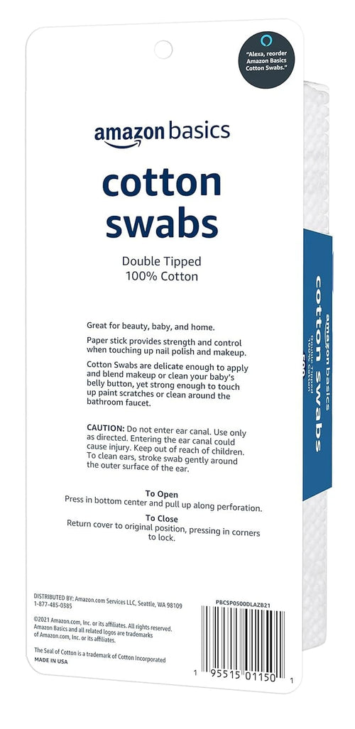 Amazon Basics Double-Tipped Cotton Swabs