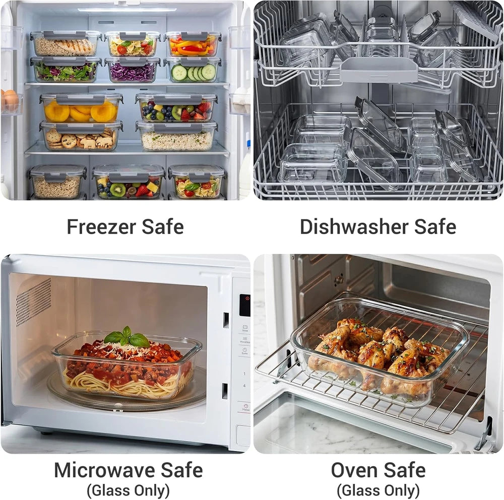 Dealusy Glass Food Storage Containers